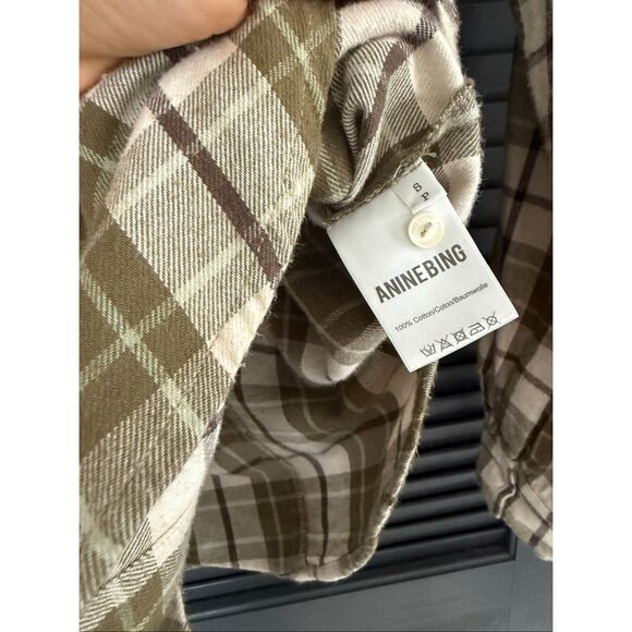 Anine Bing Small Plaid Flannel Button Down Shirt - Picture 4 of 5